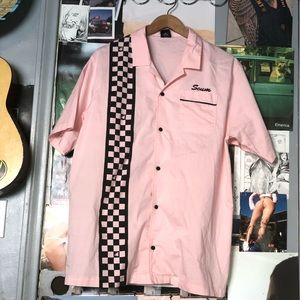 Scum checkered bowling shirt, Pink.